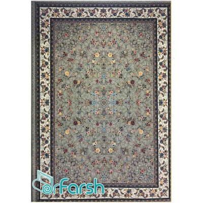 دکتر فرش - فرش 700 شانه - فرش 700 شانه نگین فیروزه مدل گیلدا رنگ فیلی فرش گیلدا نگین فیروزه