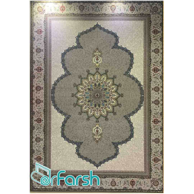 دکتر فرش - فرش 700 شانه - فرش 700 شانه نگین فیروزه مدل آریا رنگ فیلی فرش آریا نگین فیروزه