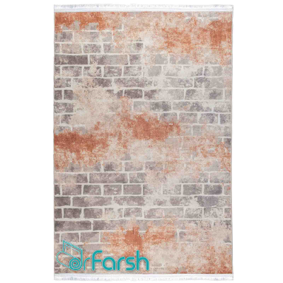 دکتر فرش - فرش ماشینی مدرن - فرش مدرن محتشم مدل 100410 رنگ آجری فرش مدرن