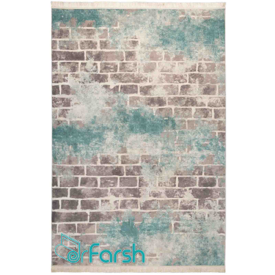 دکتر فرش - فرش ماشینی مدرن - فرش مدرن محتشم مدل 100410 رنگ فیروزه ای فرش مدرن