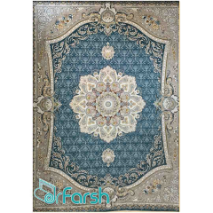 فرش 1200 شانه قیطران طرح دلنواز رنگ آبی