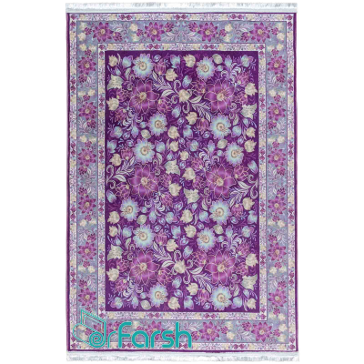 دکتر فرش - فرش ماشینی مدرن - فرش مدرن محتشم مدل 100424 رنگ بنفش فرش مدرن