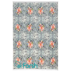 فرش مدرن محتشم مدل 100444 رنگ خاکستری روشن