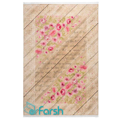 دکتر فرش - فرش ماشینی مدرن - فرش مدرن محتشم مدل 100447 رنگ بادامی  فرش مدرن