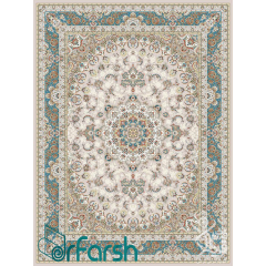 فرش 700 شانه قیطران طرح گلشن رنگ کرم