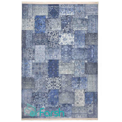 فرش چهل تکه محتشم مدل 100501 رنگ آبی