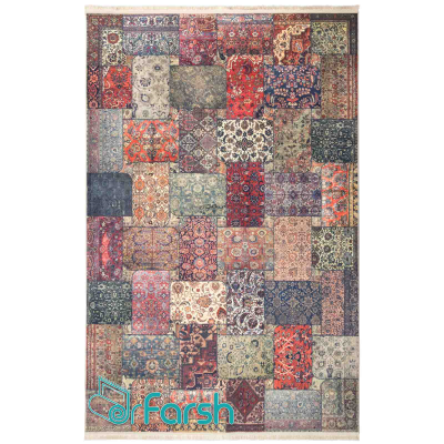 دکتر فرش - فرش چهل تکه - فرش چهل تکه محتشم مدل 100501 چند رنگ فرش چهل تکه