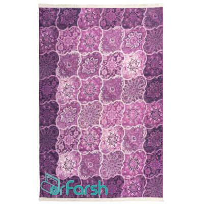 دکتر فرش - فرش چهل تکه - فرش چهل تکه محتشم مدل 100507 رنگ بنفش فرش چهل تکه