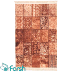 فرش چهل تکه محتشم مدل 100508 رنگ قهوه ای