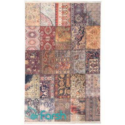 دکتر فرش - فرش چهل تکه - فرش چهل تکه محتشم مدل 100508 چند رنگ فرش چهل تکه