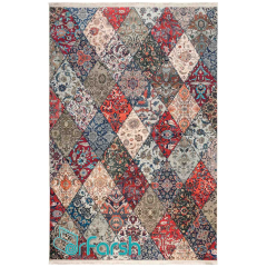 فرش چهل تکه محتشم مدل 100509 رنگ لاکی