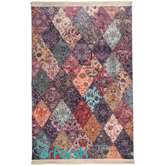 فرش چهل تکه محتشم مدل 100509 رنگ صورتی