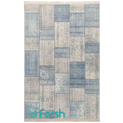 دکتر فرش - فرش چهل تکه - فرش چهل تکه محتشم مدل 100512 رنگ خاکستری فرش چهل تکه