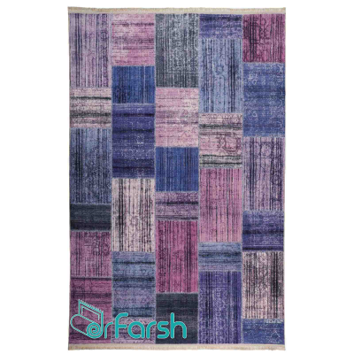 دکتر فرش - فرش چهل تکه - فرش چهل تکه محتشم مدل 100512 رنگ بنفش فرش چهل تکه