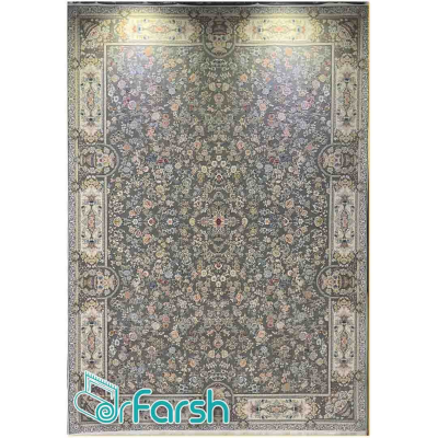 دکتر فرش - فرش 1200 شانه - فرش 1200 شانه زرین سیلک مدل 1440 رنگ نقره ای فرش زرین سیلک