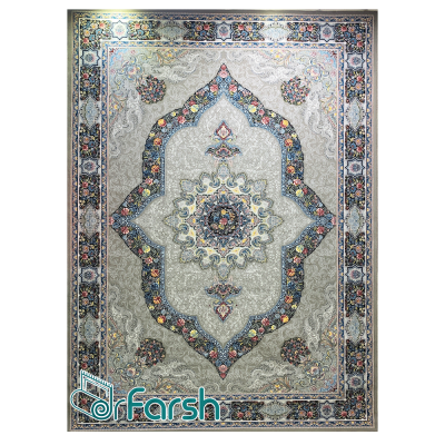 دکتر فرش - فرش 700 شانه - فرش 700 شانه نگین فیروزه مدل کارینا رنگ فیلی کارینا؛ فرش نگین فیروزه