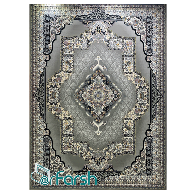 دکتر فرش - فرش 700 شانه - فرش 700 شانه نگین فیروزه مدل چشمه رنگ فیلی چشمه؛ فرش نگین فیروزه