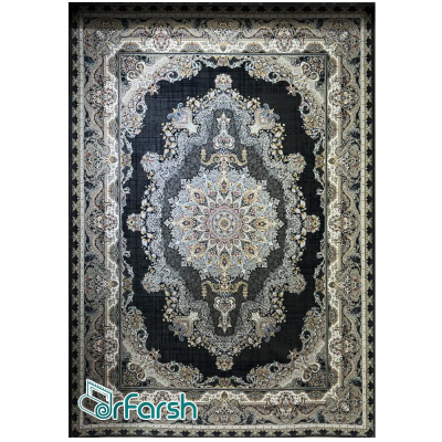 دکتر فرش - فرش 1500 شانه - فرش 1500 شانه قیطران طرح پریچهر رنگ طوسی + ارسال رایگان + امکان خرید اقساطی | دکترفرش