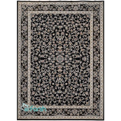 دکتر فرش - فرش 1500 شانه - فرش 1500 شانه قیطران طرح دارینا رنگ سرمه ای + ارسال رایگان + خرید اقساطی | دکترفرش