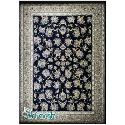 دکتر فرش - فرش 1500 شانه - فرش 1500 شانه قیطران طرح شهرناز رنگ سرمه ای 1500 شانه قیطران + ارسال رایگان + خرید اقساطی | دکترفرش