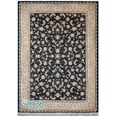 دکتر فرش - فرش 1200 شانه - فرش 1200 شانه قیطران طرح آسا رنگ سرمه ای + ارسال رایگان + امکان خرید اقساطی | دکترفرش