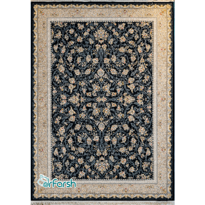 دکتر فرش - فرش 1200 شانه - فرش 1200 شانه قیطران طرح بنیتا رنگ سرمه ای + ارسال رایگان + امکان خرید اقساطی | دکترفرش