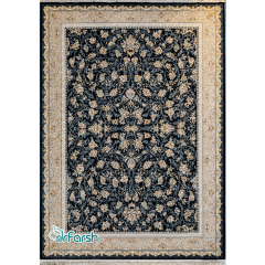 فرش 1200 شانه قیطران طرح بنیتا رنگ سرمه ای