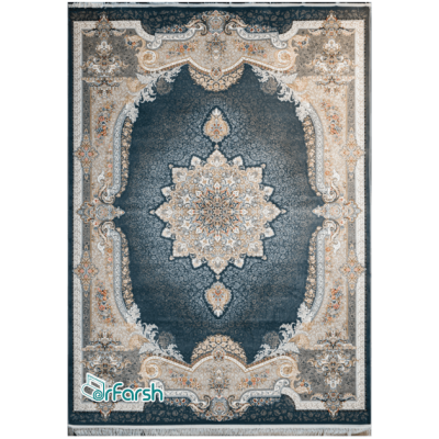 دکتر فرش - فرش 1200 شانه - فرش 1200 شانه قیطران طرح سارینا رنگ آبی + ارسال رایگان + امکان خرید اقساطی | دکترفرش