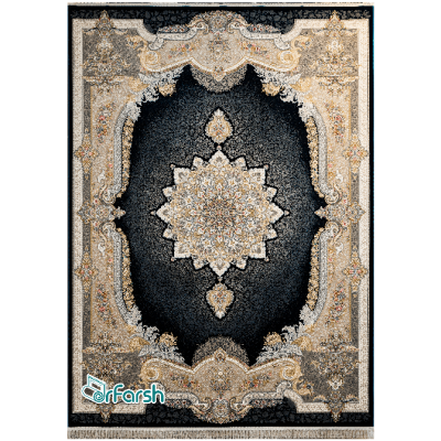 دکتر فرش - فرش 1200 شانه - فرش 1200 شانه قیطران طرح سارینا رنگ سرمه ای + ارسال رایگان + امکان خرید اقساطی | دکترفرش