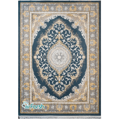 دکتر فرش - فرش 1200 شانه - فرش 1200 شانه قیطران طرح غزال رنگ آبی + ارسال رایگان + امکان خرید اقساطی | دکترفرش