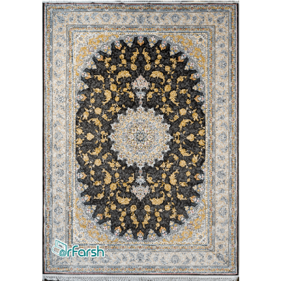 دکتر فرش - فرش 1200 شانه - فرش 1200 شانه قیطران طرح کاترینا رنگ زغالی + ارسال رایگان + امکان خرید اقساطی | دکترفرش