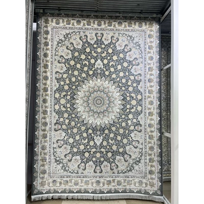 دکتر فرش - فرش 1200 شانه - فرش 1200 شانه قیطران طرح دلکش رنگ تیتانیوم + ارسال رایگان + امکان خرید اقساطی | دکترفرش