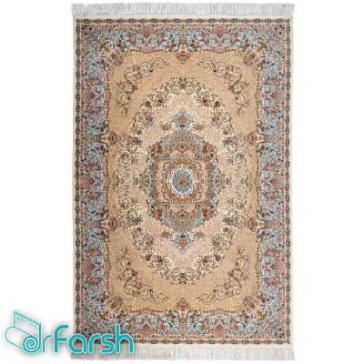 دکتر فرش - فرش اصیل - فرش اصیل محتشم مدل 100900 رنگ کرم فرش اصیل