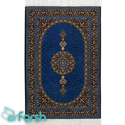 دکتر فرش - فرش اصیل - فرش اصیل محتشم مدل 100901 رنگ آبی فرش اصیل