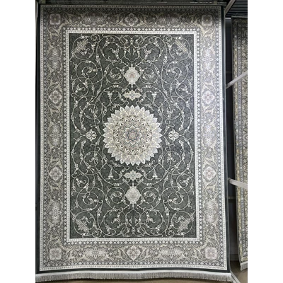 دکتر فرش - فرش 1200 شانه - فرش 1200 شانه قیطران طرح غنچه رنگ تیتانیوم + ارسال رایگان + امکان خرید اقساطی | دکترفرش