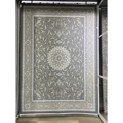 دکتر فرش - فرش 1200 شانه - فرش 1200 شانه قیطران طرح غنچه رنگ طوسی + ارسال رایگان + امکان خرید اقساطی | دکترفرش