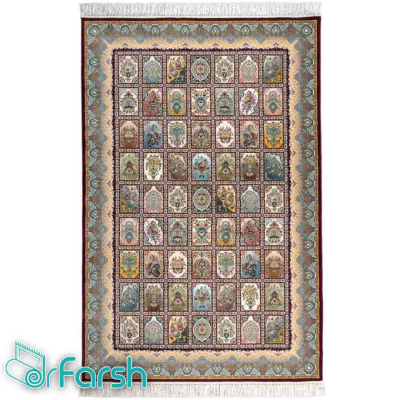 دکتر فرش - فرش اصیل - فرش اصیل محتشم مدل 100905 رنگ شرابی فرش اصیل